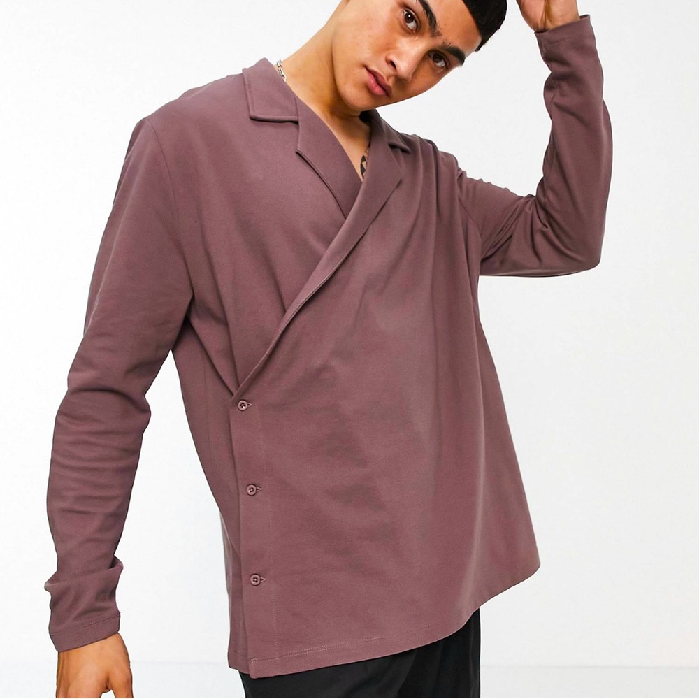 ASOS DESIGN Jersey Button Shirt